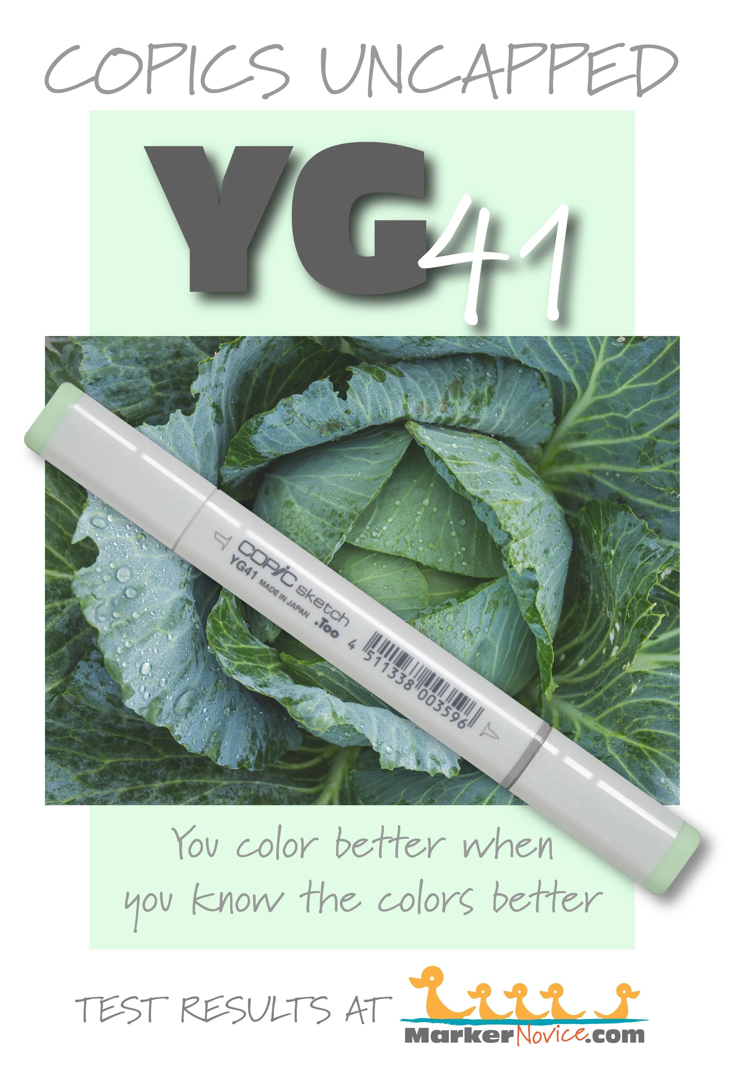 YG41 Pale Cobalt Green: Copics Uncapped (Marker Swatch, Ink